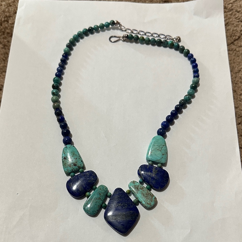 Jay King Blue and Green Stone Necklace